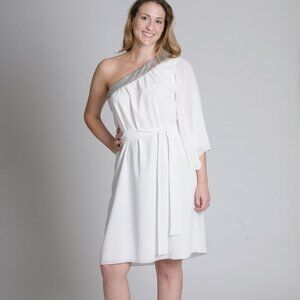 White One Shoulder Party Dress